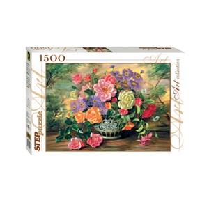 Step Puzzle (83019) - "Flowers in a vase" - 1500 brikker puslespil