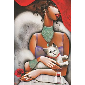 Gold Puzzle (61284) - "Lady with a Cat" - 1000 brikker puslespil