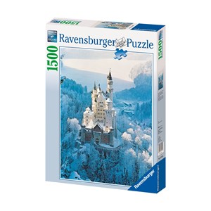 Ravensburger (16219) - "Neuschwanstein Castle om vinteren" - 1500 brikker puslespil