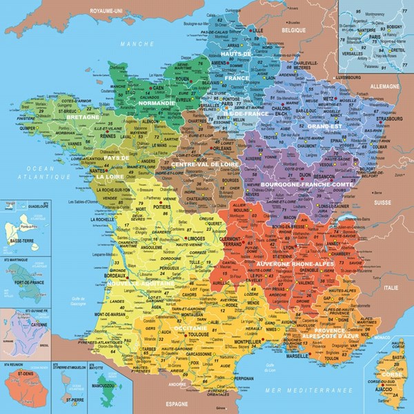 Puzzle Michele Wilson (W80-100) - "Map of France" - 100 brikker puslespil