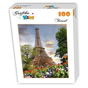 Grafika Kids (01112) - "Eiffel Tower, France" - 100 brikker puslespil
