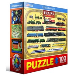 Eurographics (8104-0090) - "Steam Locomotives" - 100 brikker puslespil