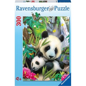 Ravensburger (13065) - "Charmerende pandaer" - 300 brikker puslespil