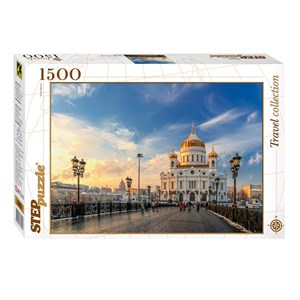 Step Puzzle (83053) - "Cathedral of Christ the Saviour, Moscow" - 1500 brikker puslespil