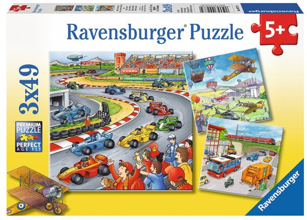 Ravensburger (09273) - "On the Road and in the Air" - 49 brikker puslespil