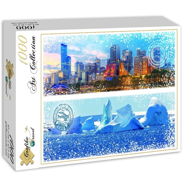 Grafika (02294) - "Australia and Antarctica" - 1000 brikker puslespil
