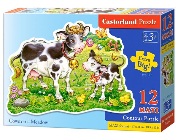Castorland (B-120062) - "Cows on a Meadow" - 12 brikker puslespil