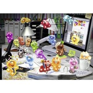 Ravensburger (19150) - "Ved nattetide på kontoret" - 1000 brikker puslespil