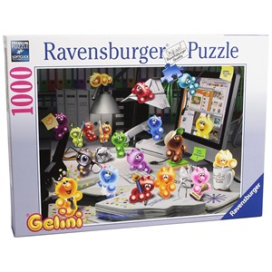 Ravensburger (19150) - "Ved nattetide på kontoret" - 1000 brikker puslespil