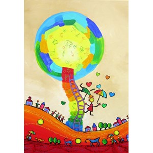 Grafika Kids (01758) - Anne Poire, Patrick Guallino: "Les Ombrelles du Bonheur" - 12 brikker puslespil