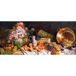 Castorland (B-060108) - "Still life with flowers and fruit on a table" - 600 brikker puslespil