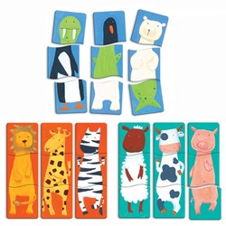 Djeco (01551) - "Funny Animals, 9 in 1" - 3 brikker puslespil