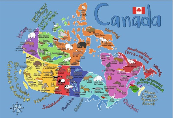 Ravensburger (05431) - "Canada Map" - 24 brikker puslespil