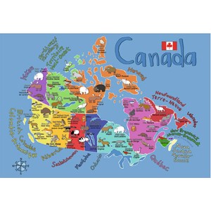 Ravensburger (05431) - "Canada Map" - 24 brikker puslespil
