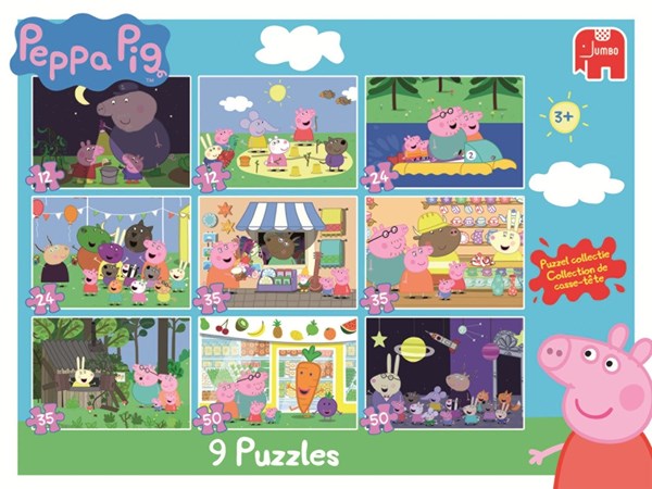 Jumbo (18470) - "Peppa Pig" - 12 24 35 50 brikker puslespil