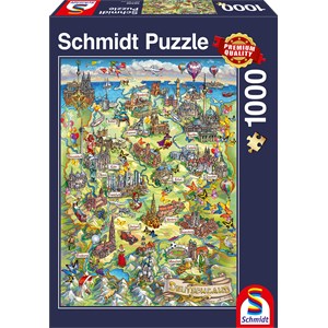 Schmidt Spiele (58330) - "Illustrated Germany" - 1000 brikker puslespil