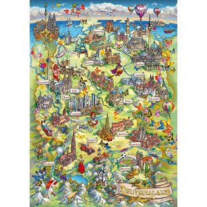 Schmidt Spiele (58330) - "Illustrated Germany" - 1000 brikker puslespil