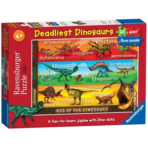 Ravensburger (05393) - "Deadliest Dinosaurs" - 60 brikker puslespil