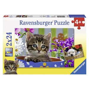 Ravensburger (08971) - "Kat og hund" - 24 brikker puslespil