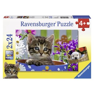 Ravensburger (08971) - "Kat og hund" - 24 brikker puslespil