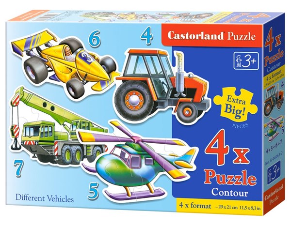 Castorland (B-04263) - "Diffrent vehicles" - 4 5 6 7 brikker puslespil