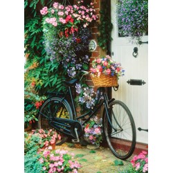 Art Puzzle (4166) - "Bicycle and Flowers" - 500 brikker puslespil