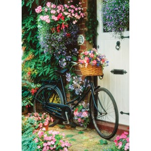 Art Puzzle (4166) - "Bicycle and Flowers" - 500 brikker puslespil