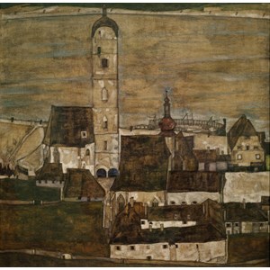 Grafika (00213) - Egon Schiele: "Stein an der Donau II, 1913" - 1500 brikker puslespil