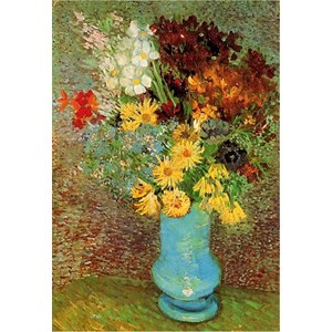 D-Toys (66916-VG02) - Vincent van Gogh: "Blomster i blå vase" - 1000 brikker puslespil