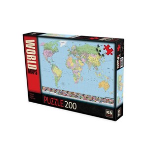 KS Games (11332) - "World map (in Turkish)" - 200 brikker puslespil