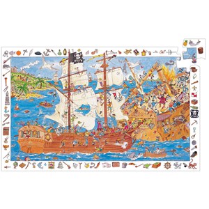 Djeco (07506) - "Pirater på skibet" - 100 brikker puslespil