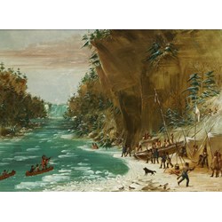 Grafika (02226) - George Catlin: "The Expedition Encamped below the Falls of Niagara. January 20, 1679, 1847-1848" - 300 brikker puslespil