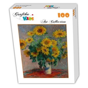 Grafika (00457) - Claude Monet: "Bouquet of Sunflowers, 1881" - 100 brikker puslespil