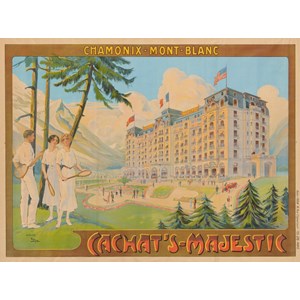 Grafika (00576) - "Affiche Cachat's Majestic, Chamonix, 1910" - 2000 brikker puslespil