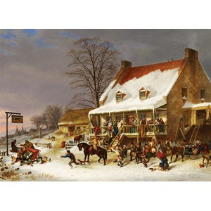 Cobble Hill (51013) - Cornelius Krieghoff: "Breaking up of a Country Ball" - 1000 brikker puslespil