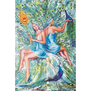 Gold Puzzle (61307) - "Peacocks" - 1000 brikker puslespil