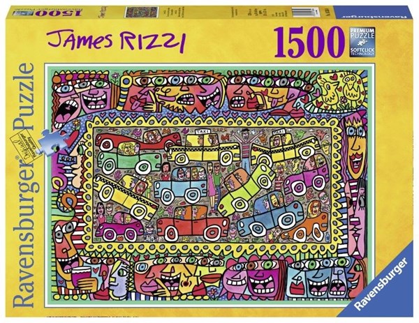 Ravensburger (16356) - James Rizzi: "We are on our way to your party" - 1500 brikker puslespil