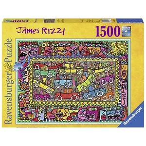 Ravensburger (16356) - James Rizzi: "We are on our way to your party" - 1500 brikker puslespil