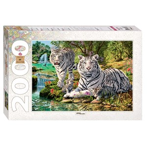 Step Puzzle (84034) - "How many Tigers?" - 2000 brikker puslespil
