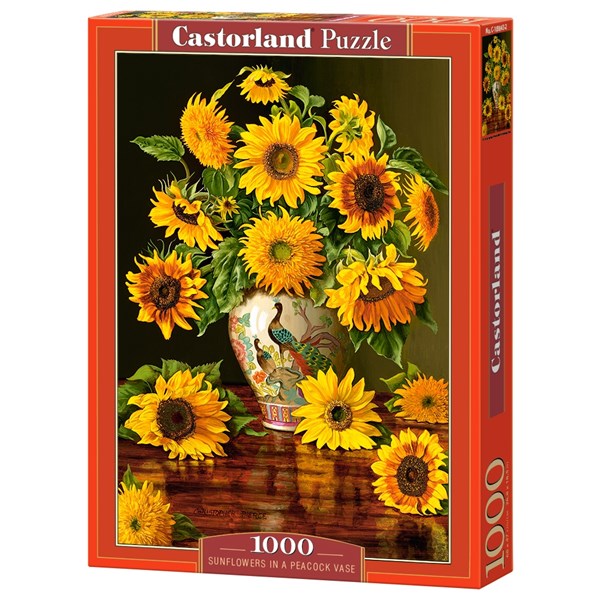 Castorland (C-103843) - "Sunflowers in a Peacock Vase" - 1000 brikker puslespil