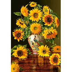 Castorland (C-103843) - "Sunflowers in a Peacock Vase" - 1000 brikker puslespil