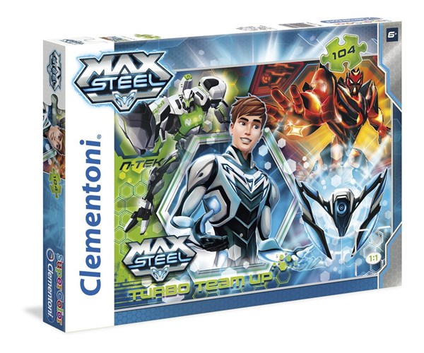 Clementoni (27894) - "Turbo Team-up Max Steel" - 104 brikker puslespil