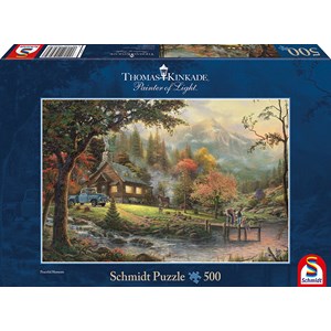 Schmidt Spiele (58465) - Thomas Kinkade: "Idyll at riverside" - 500 brikker puslespil
