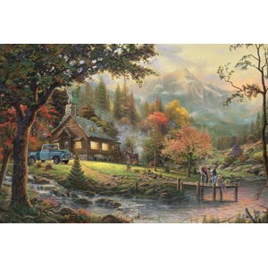 Schmidt Spiele (58465) - Thomas Kinkade: "Idyll at riverside" - 500 brikker puslespil