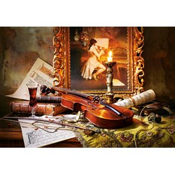 Castorland (C-103621) - "Still Life with Violin and Painting" - 1000 brikker puslespil