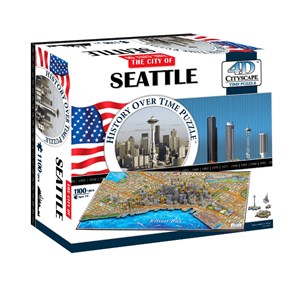 4D Cityscape (40084) - "Seattle" - 1100 brikker puslespil