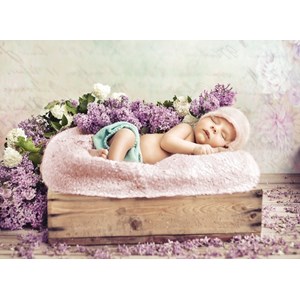 Grafika (01610) - Konrad Bak: "Baby sleeping in the Lilac" - 300 brikker puslespil