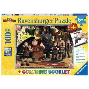 Ravensburger (13701) - "Dragons + Coloring Booklet" - 100 brikker puslespil
