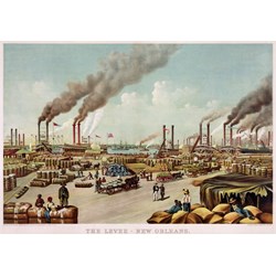 Grafika (00570) - "Affiche Currier & Ives: The levee, New Orleans , 1884" - 1000 brikker puslespil