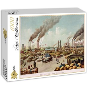 Grafika (00570) - "Affiche Currier & Ives: The levee, New Orleans , 1884" - 1000 brikker puslespil